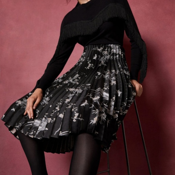 🍒NWT🍒 TED BAKER ALYCIIA JACQUARD PLEAT SKIRT - Picture 3 of 8